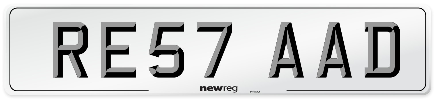 RE57 AAD Number Plate from New Reg